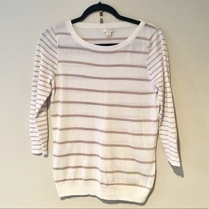 Cream and tan stripped sweater